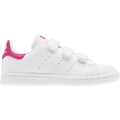 ADIDAS originals sneakers stan smith cf c velcro bianco rosso bambino