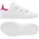 ADIDAS originals sneakers stan smith cf c velcro bianco rosso bambino