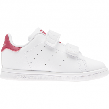 ADIDAS originals sneakers stan smith cf i velcro bianco rosso bambino