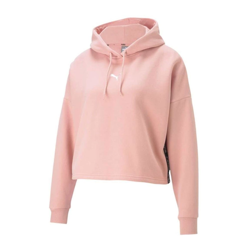 Puma Felpa Crop Top Con Cappuccio Rosa Donna L