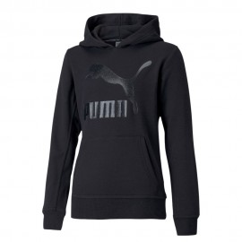 Puma Felpa Con Cappuccio Nero Bambina