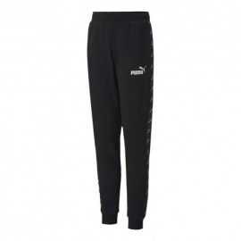 Puma Pantaloni con Polsino Nero Bambina