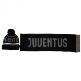 Imma Set Berretto e Sciarpa Juve Ponpon Nero Bianco Bambino