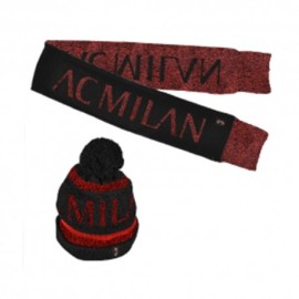 Imma Set Berretto e Sciarpa Milan Nero Rosso Bambino