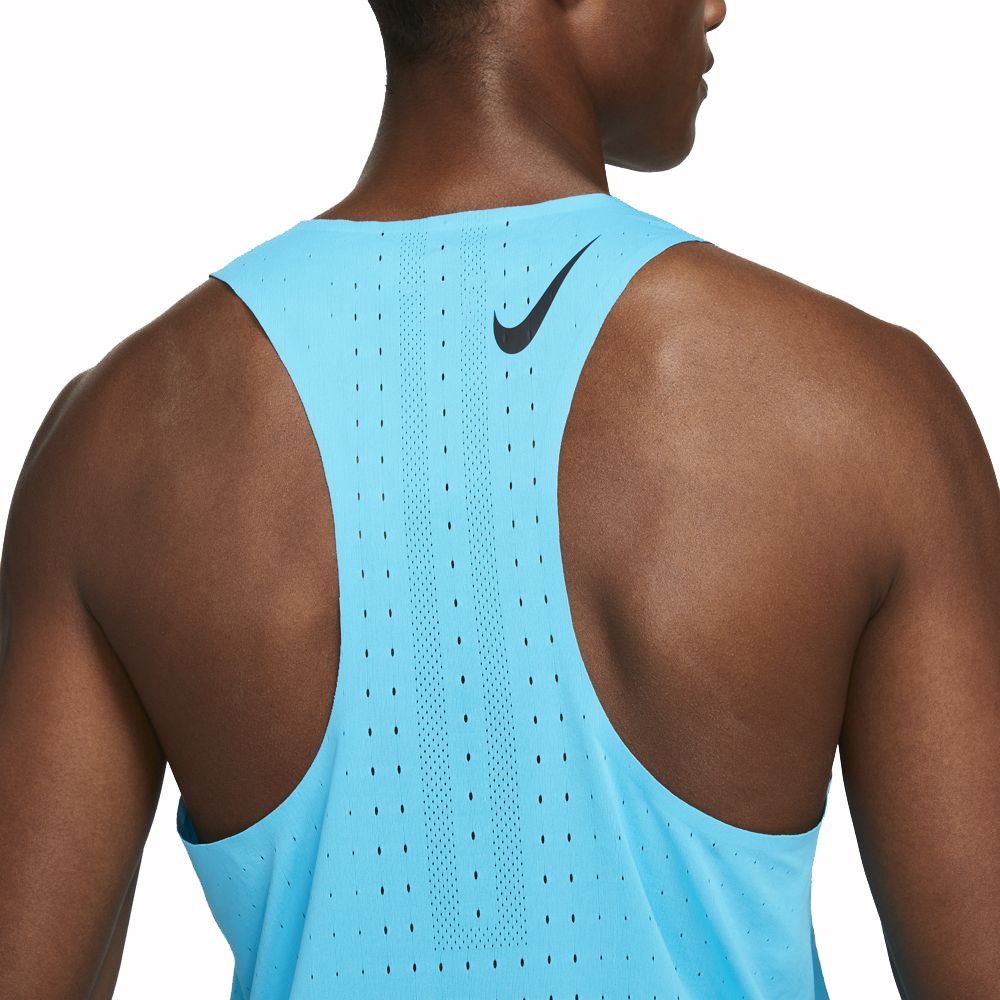 Nike Canotta Running Aeroswift Azzurro Nero Uomo - Acquista online su  Sportland