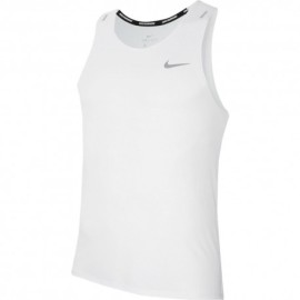 Nike Canotta Runnig Dri-Fit Miler Bianco Grigio Uomo