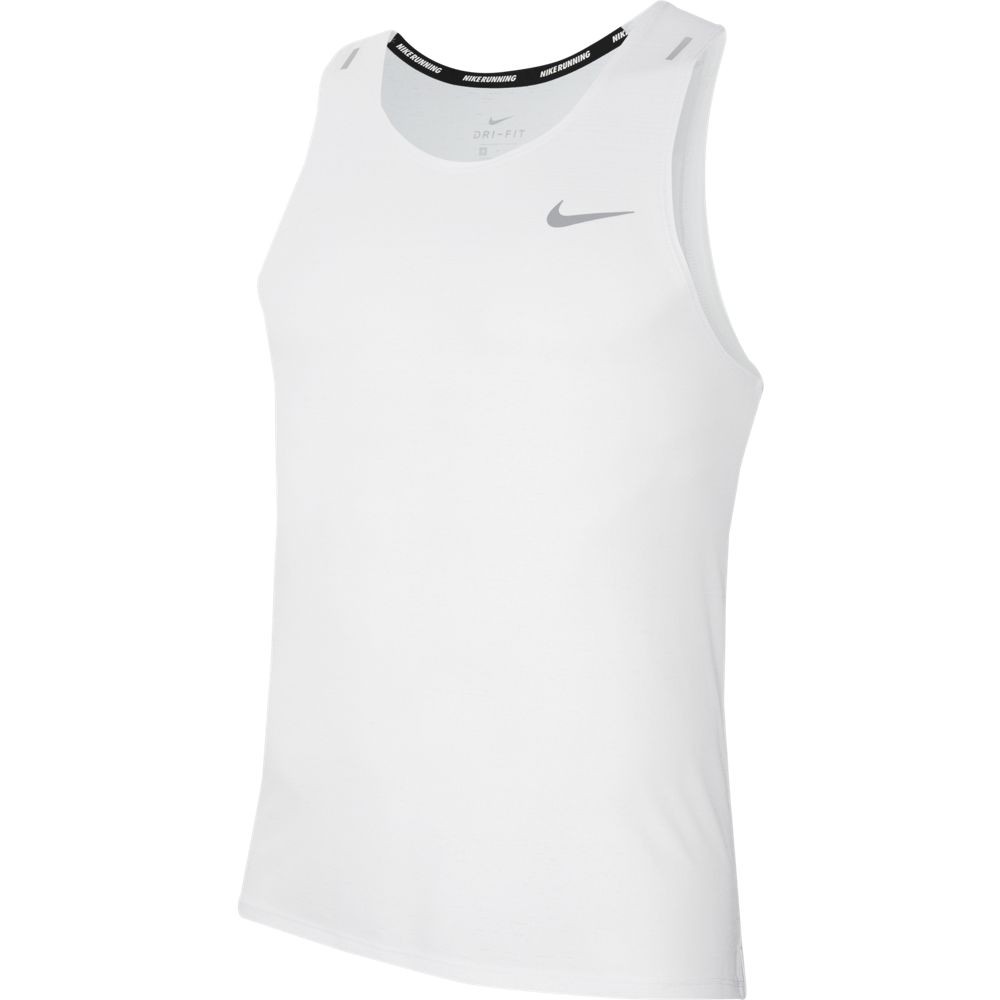 Image of Nike Canotta Runnig Dri-Fit Miler Bianco Grigio Uomo XL