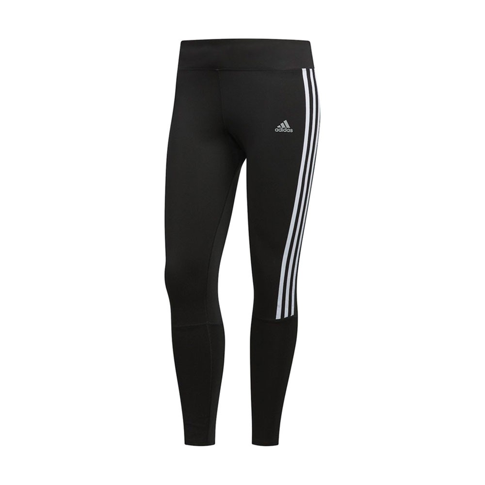 ADIDAS leggings running 7/8 3 stripes nero donna M