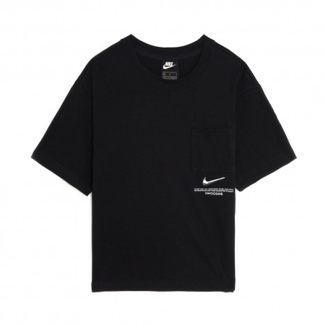 Nike T-Shirt Crop Swoosh Nero Donna