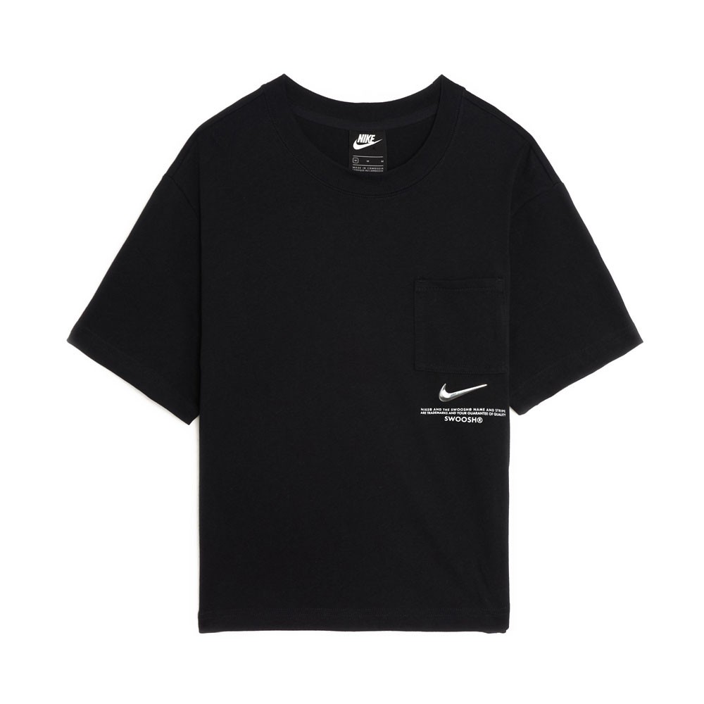 Nike T-Shirt Crop Swoosh Nero Donna S