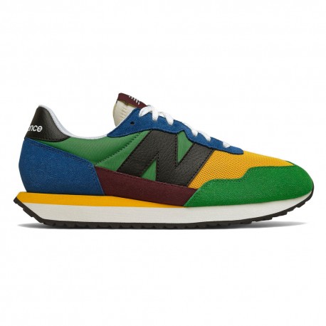 New Balance Sneakers 237 Suede Mesh Verde Nero Giallo Uomo
