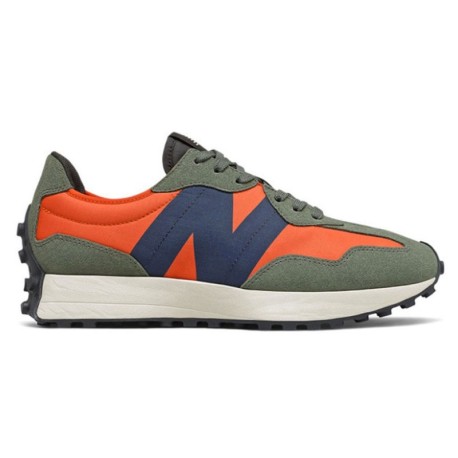 New Balance Sneakers 327 Suede Mesh Arancio Blu Uomo