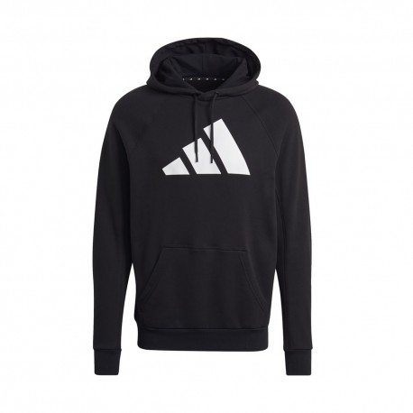 ADIDAS felpa palestra con cappuccio logo nero uomo