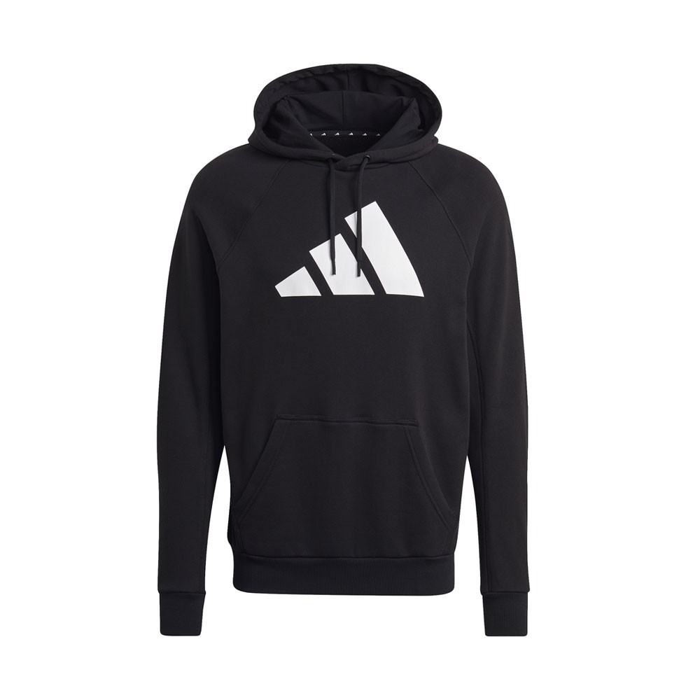 ADIDAS felpa palestra con cappuccio logo nero uomo L