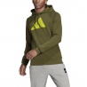 ADIDAS felpa palestra con cappuccio logo verde uomo