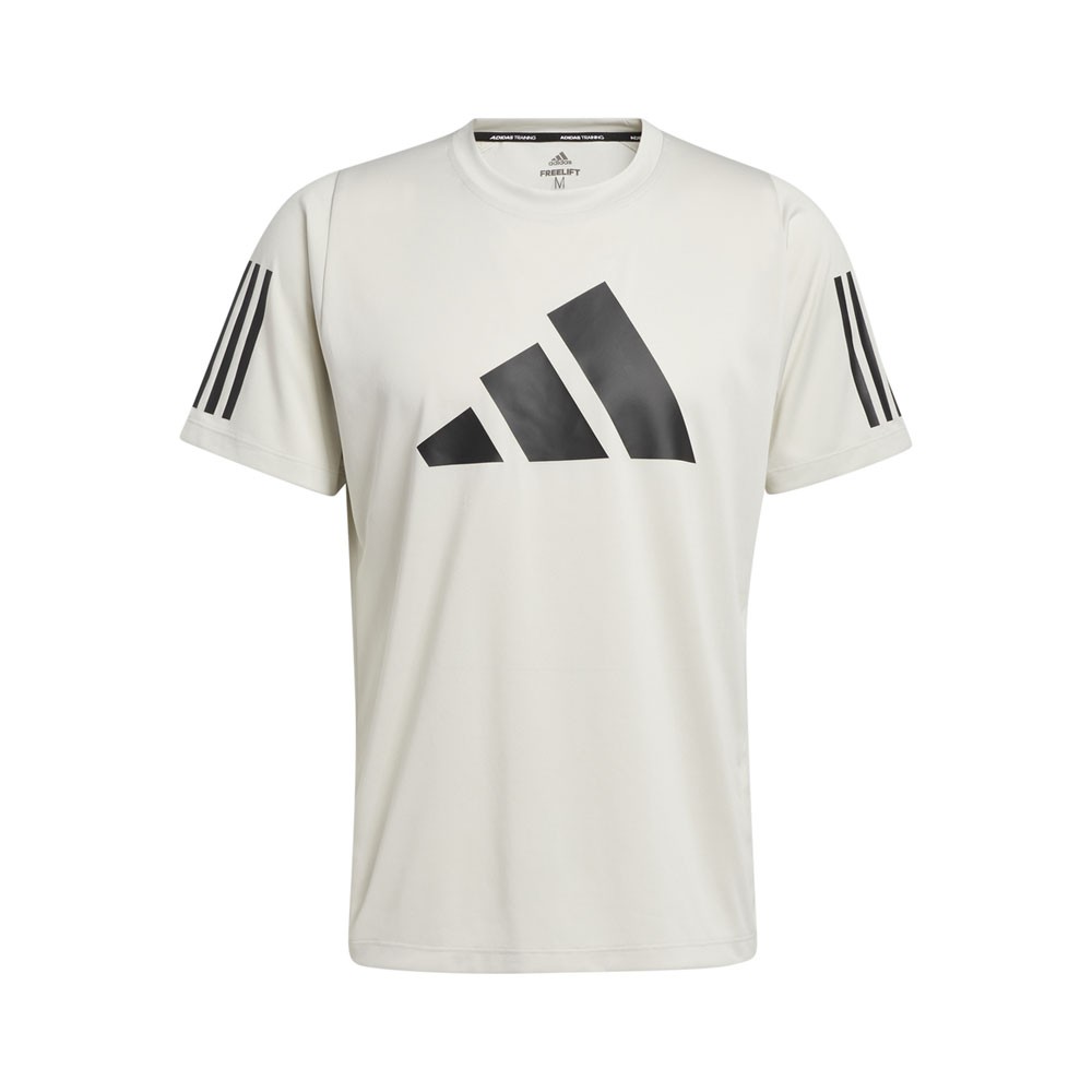 ADIDAS maglietta palestra logo avorio uomo M