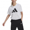 ADIDAS maglietta palestra logo crop bianco donna