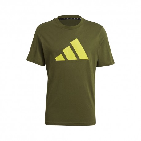 ADIDAS maglietta palestra logo verde uomo