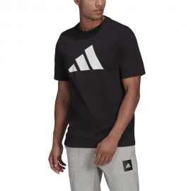 ADIDAS maglietta palestra sportswear logo nero uomo