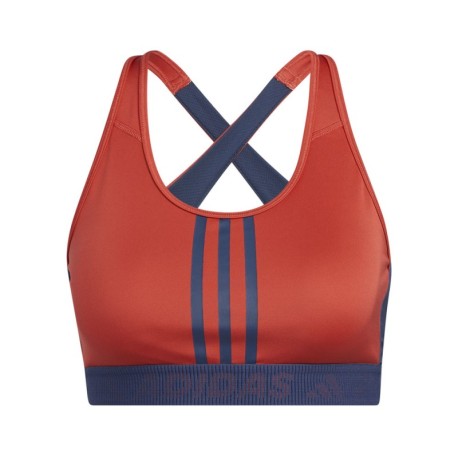 ADIDAS reggiseno sportivo 3stripes rosso donna