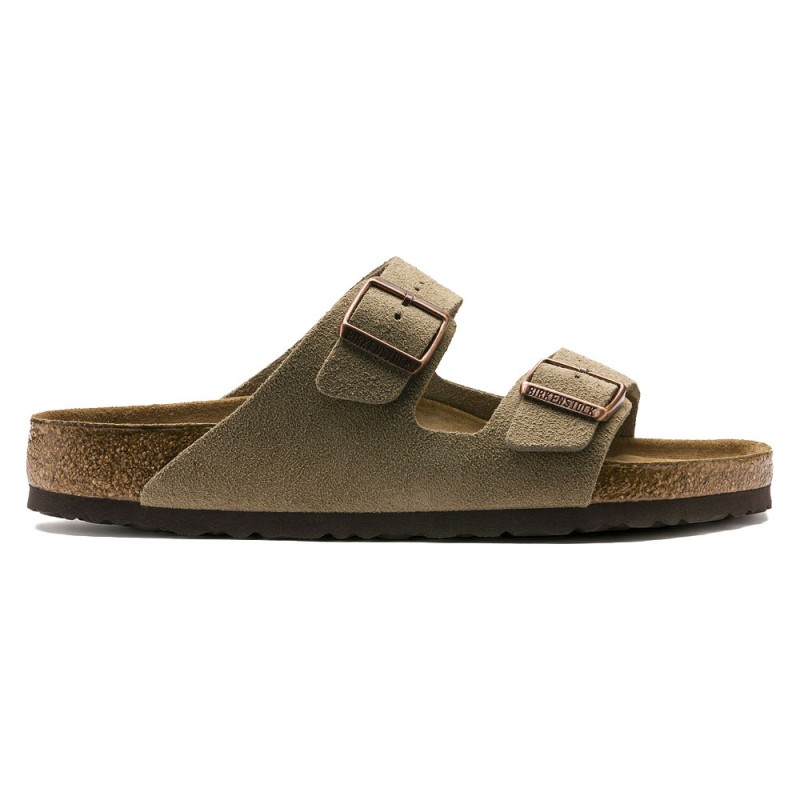 Birkenstock Sandali Arizona Soft Suede Beige Uomo