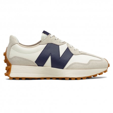 New Balance Sneakers 327 Suede Mesh Beige Blu Donna