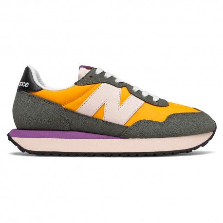 New Balance Sneakers 237 Suede Mesh Giallo Bianco Donna
