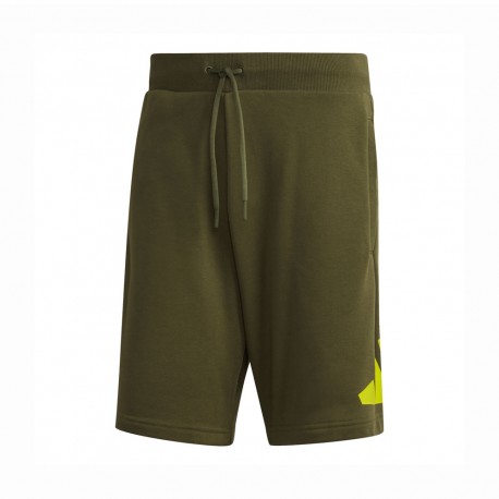 ADIDAS shorts sportivi logo verde uomo