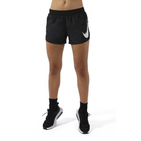 Nike Short Running Swoosh Nero Bianco Donna