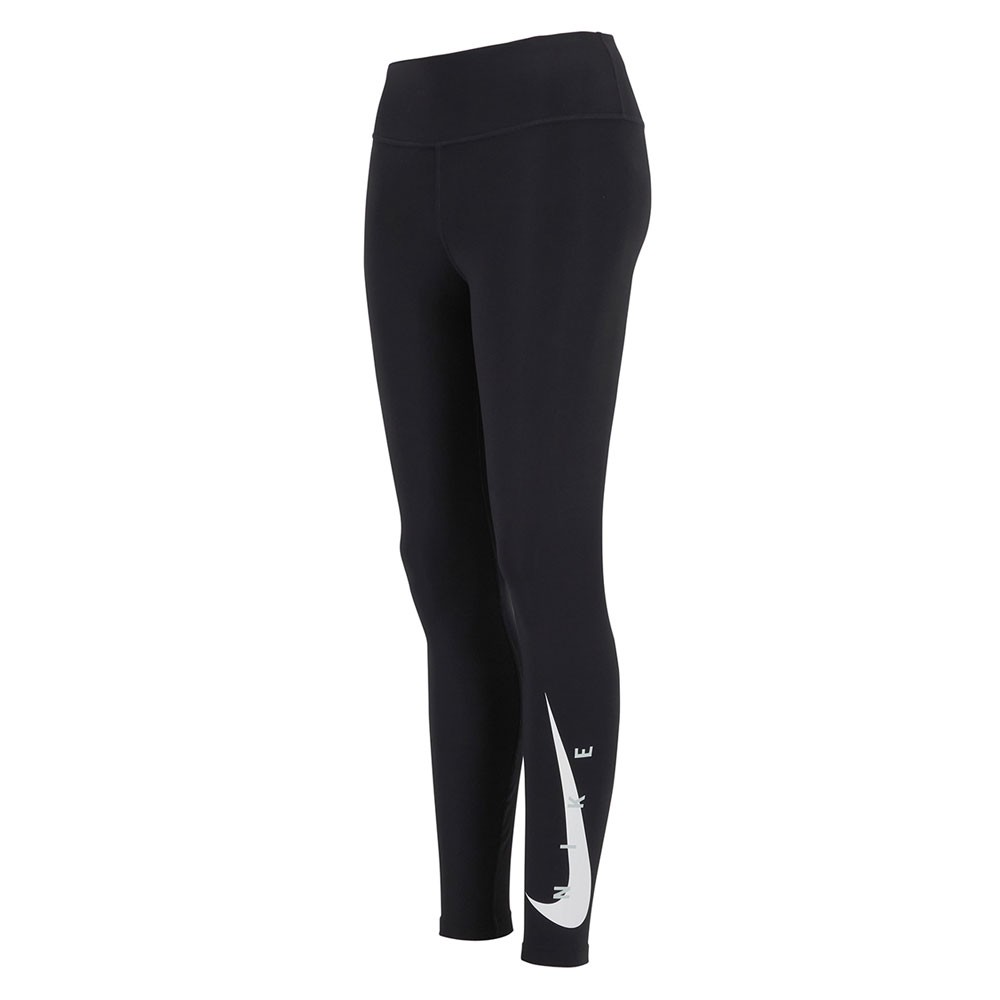 Nike Leggins Running 7/8 Swoosh Nero Grigio Donna XS