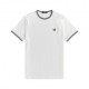 Fred Perry T-Shirt Collo Righe Bianco Uomo