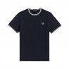 Fred Perry T-Shirt Collo Righe Blu Uomo