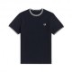 Fred Perry T-Shirt Collo Righe Blu Uomo