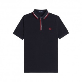 Fred Perry Polo S Bottoni Nero Uomo