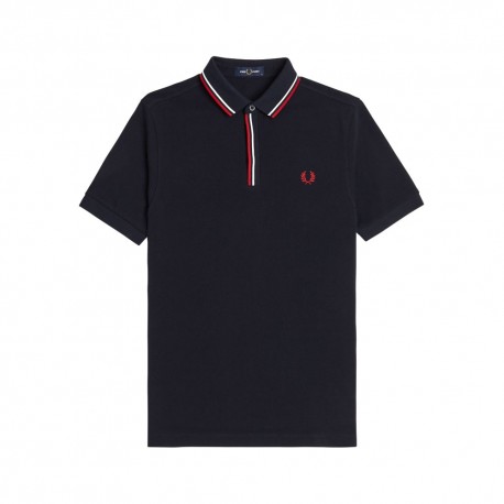 Fred Perry Polo S Bottoni Nero Uomo