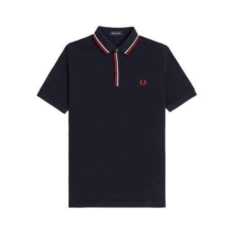 Fred Perry Polo S Bottoni Nero Uomo