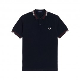 Fred Perry Polo Collo Righe Blu Uomo