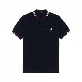 Fred Perry Polo Collo Righe Blu Uomo