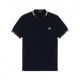 Fred Perry Polo Collo Righe Blu Uomo