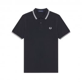 Fred Perry Polo Basica Blu Bianco Uomo