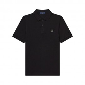 Fred Perry Polo Tono Su Tono Nero Uomo