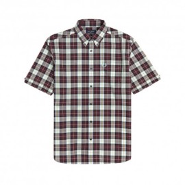 Fred Perry Camicia Manica Corta Quadri Rosso Uomo