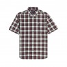 Fred Perry Camicia Manica Corta Quadri Rosso Uomo