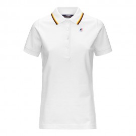 K-Way Polo Stretch Bianco Donna