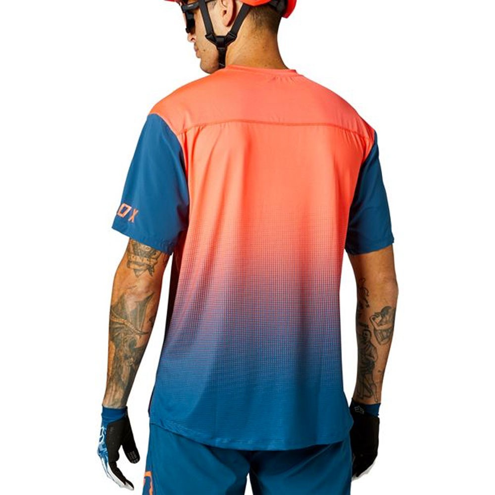 Fox T-Shirt MTB Flexair Arancio Blu Uomo - Acquista online su Sportland