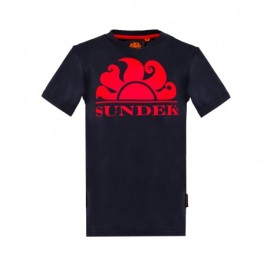 Sundek T-Shirt Mare Logo Sole Blu Bambino