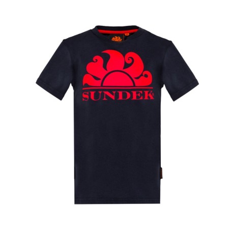 Sundek T-Shirt Mare Logo Sole Blu Bambino