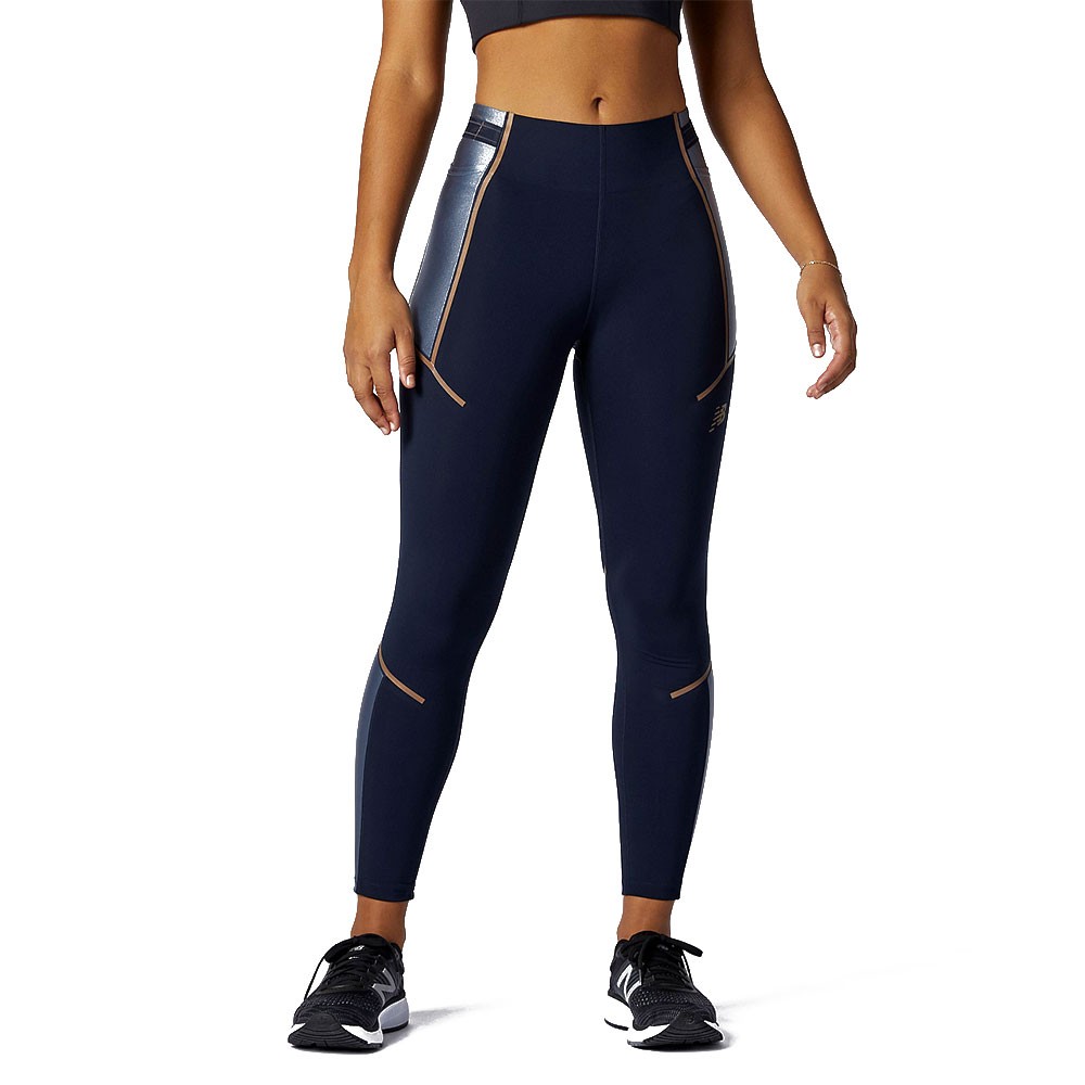 New Balance Leggings Running 7/8 Pmv Portable Blu Donna XS