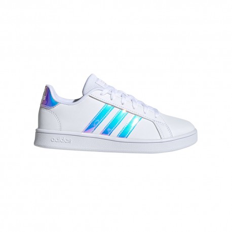 ADIDAS sneakers grand court gs bianco argento bambina