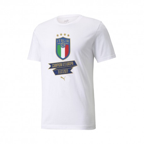 Puma Maglia Mezze Maniche Italia Winner Bianco Blu Bambino